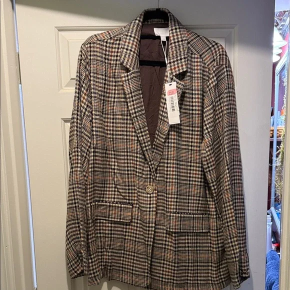 Everly Women’s Multicolor Houndstooth Blazer NWT - Picture 4 of 5